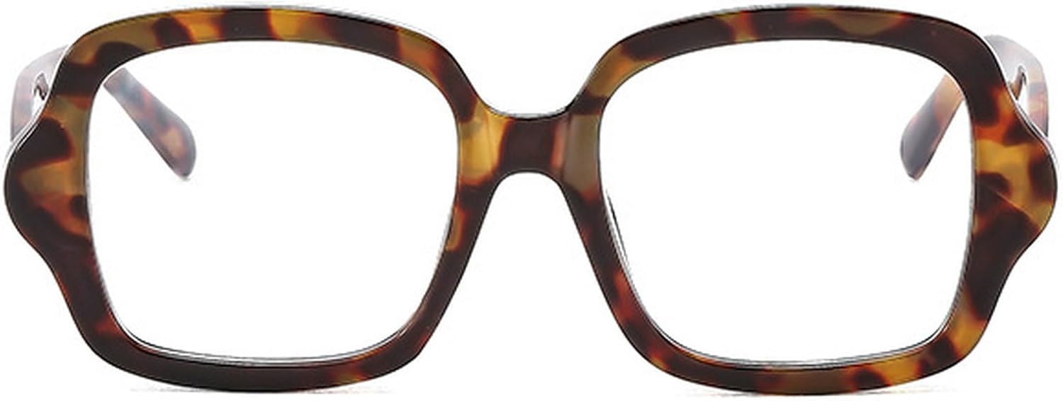 

Модные большие квадратные солнцезащитные очки для женщин с защитой от УФ-излучения UV400, винтажные панк-очки для мужчин и женщин, простые солнцезащитные очки mincl, Leopard Clear