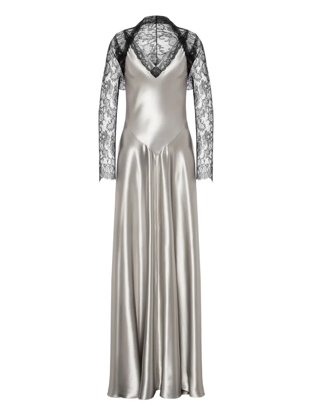 

Атласное платье Alberta Ferretti, серебяный