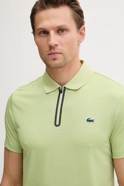 Поло Lacoste зеленое мужское — фото 4