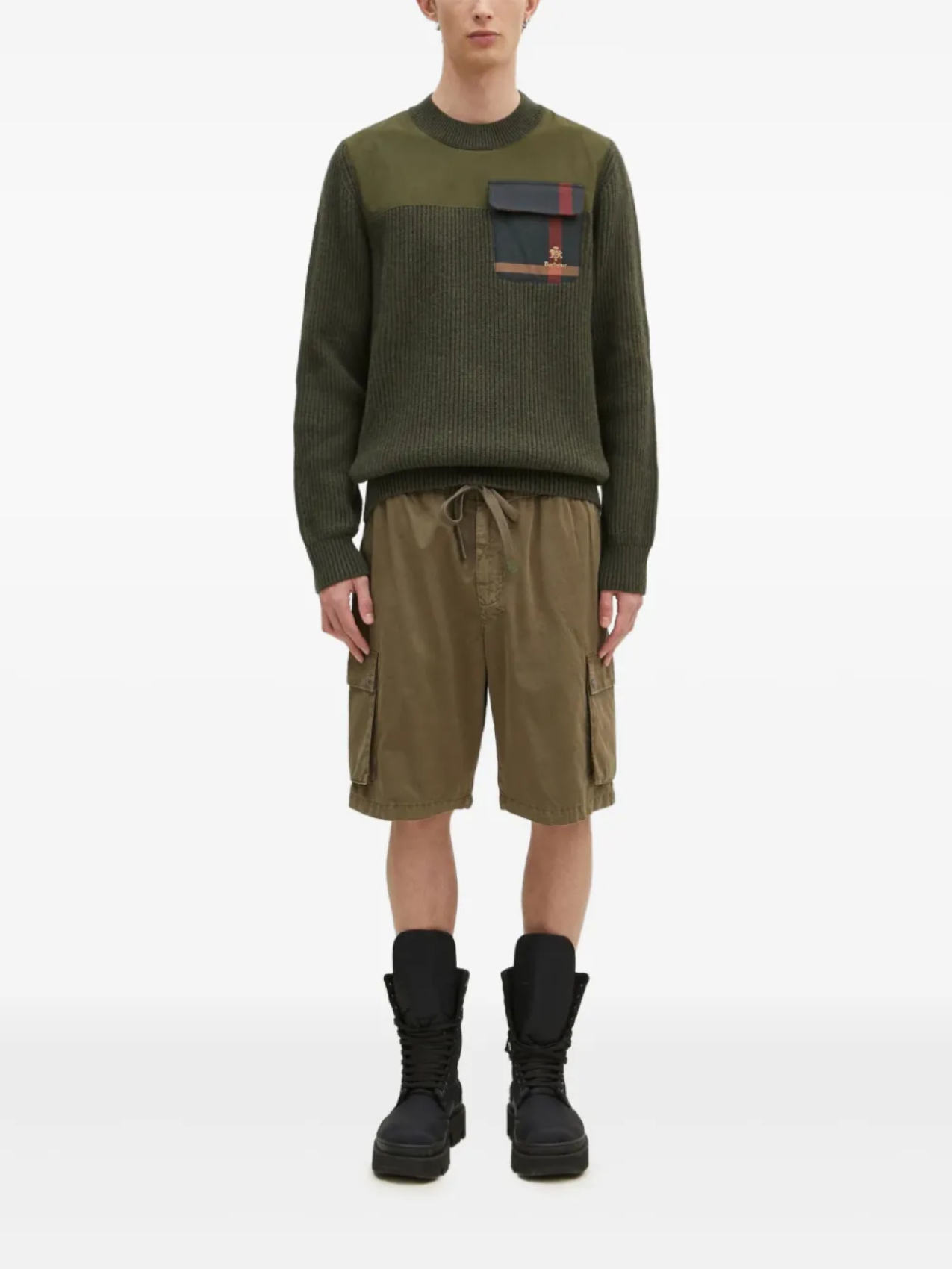 

Свитер с ребристым карманом Baracuta x Barbour Miller, зеленый