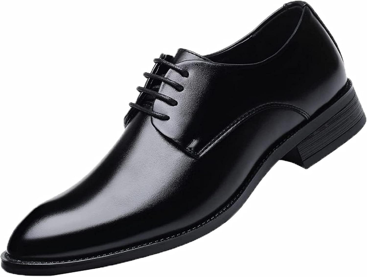 

Мужские легкие туфли Yiozoi с шнуровкой, с острым носком, нескользящие, для офиса, черный