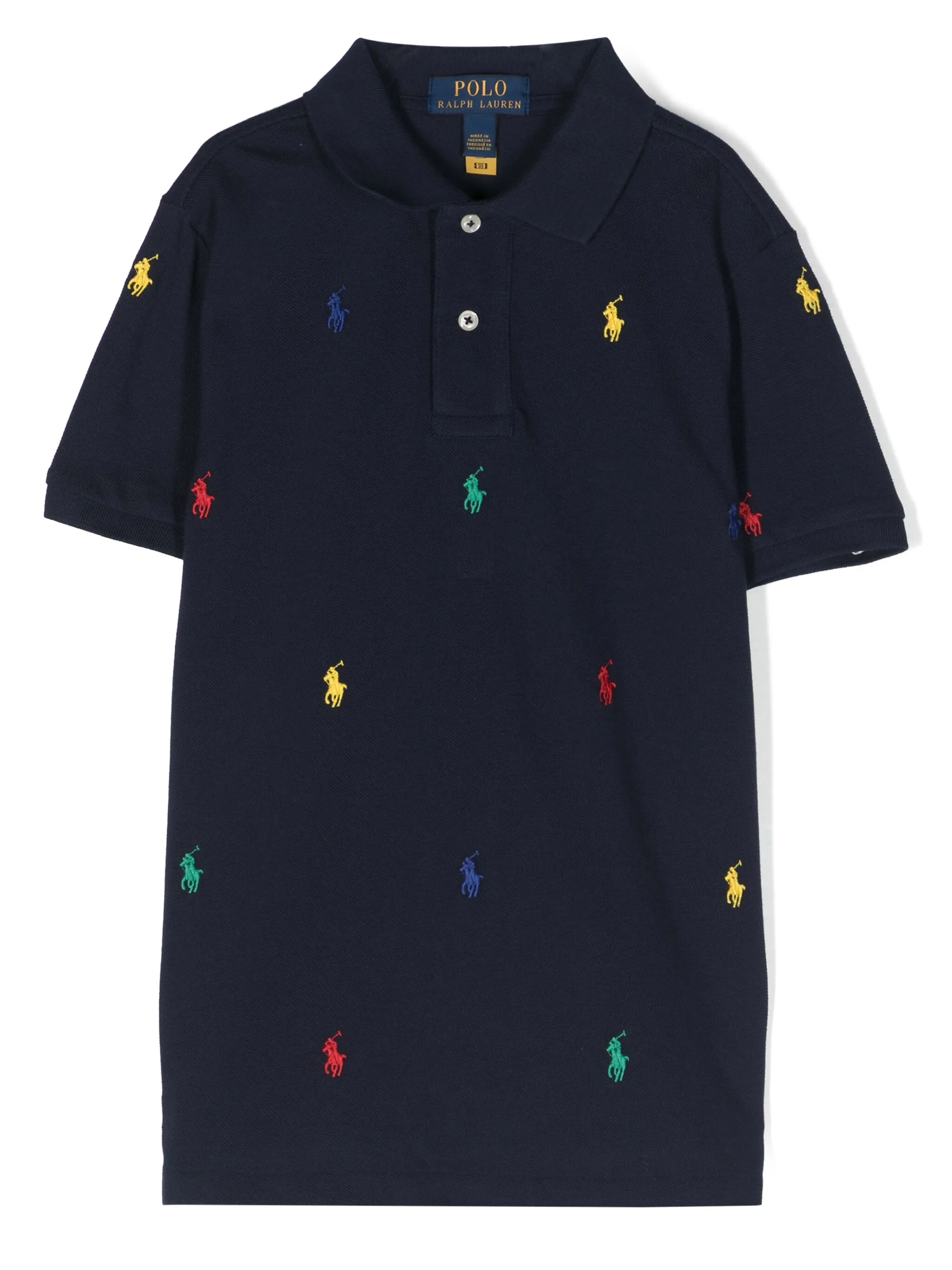

Рубашка поло с вышитым логотипом Polo Ralph Lauren Kids, синий