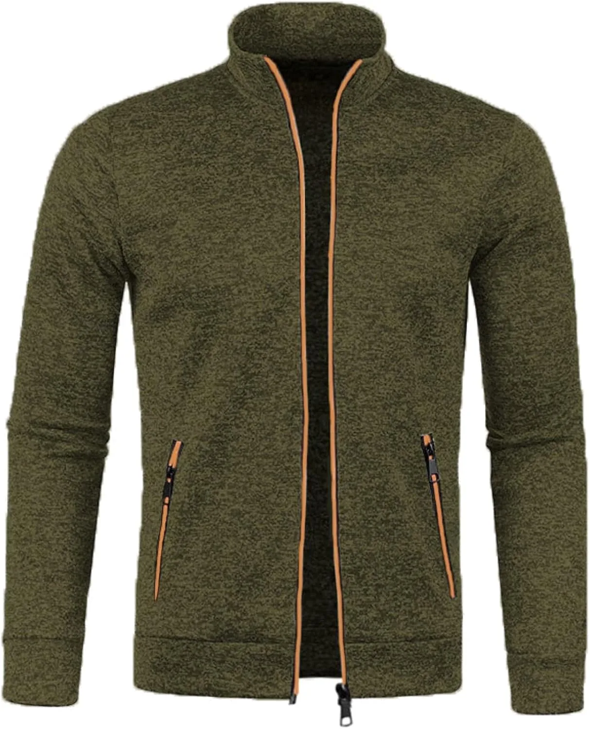 

Мужской кардиган на молнии с воротником и карманами