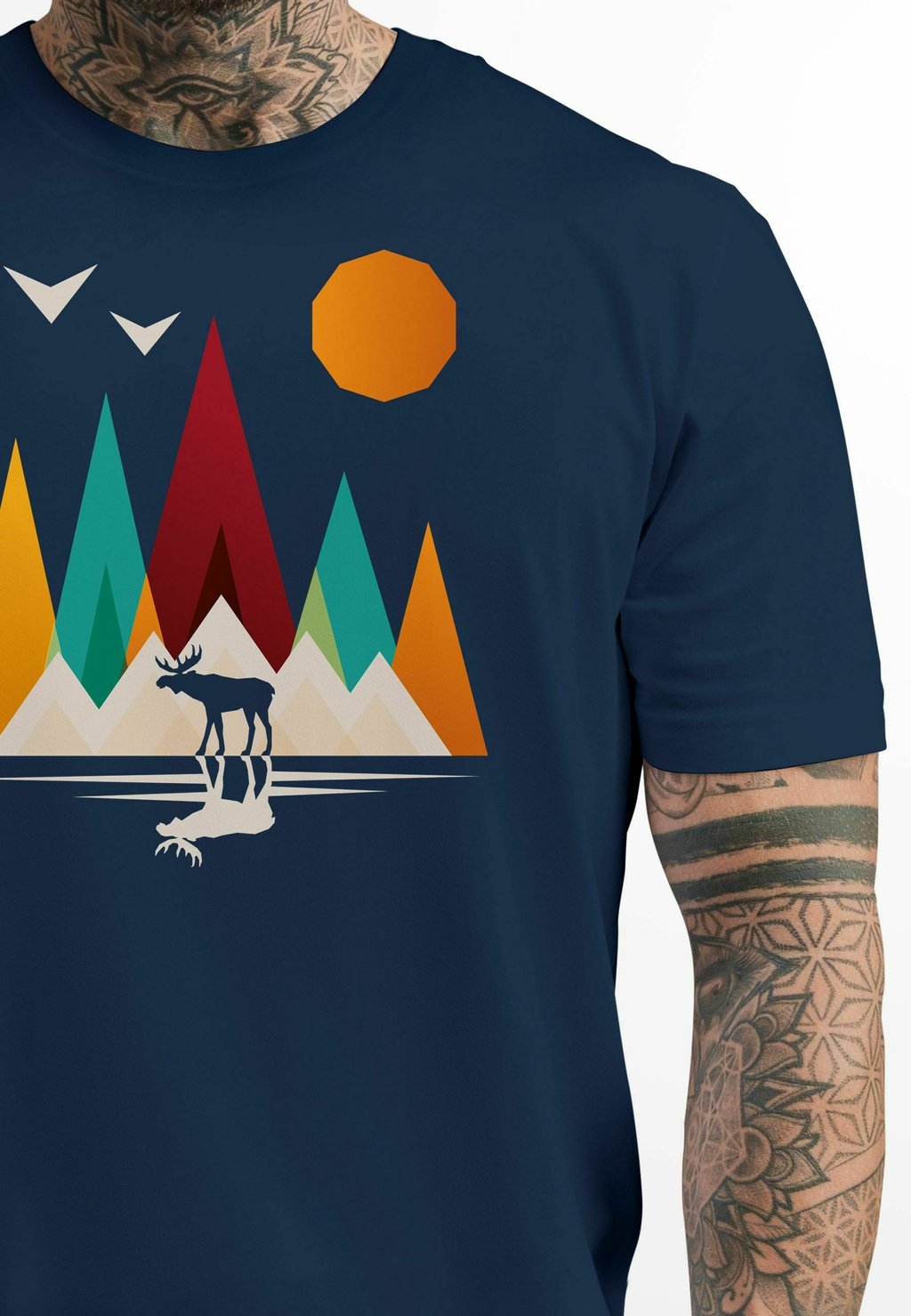 

Футболка с принтом NATUR OUTDOOR WANDERN FASHION STREETSTYLE NEVERLESS Neverless, синий