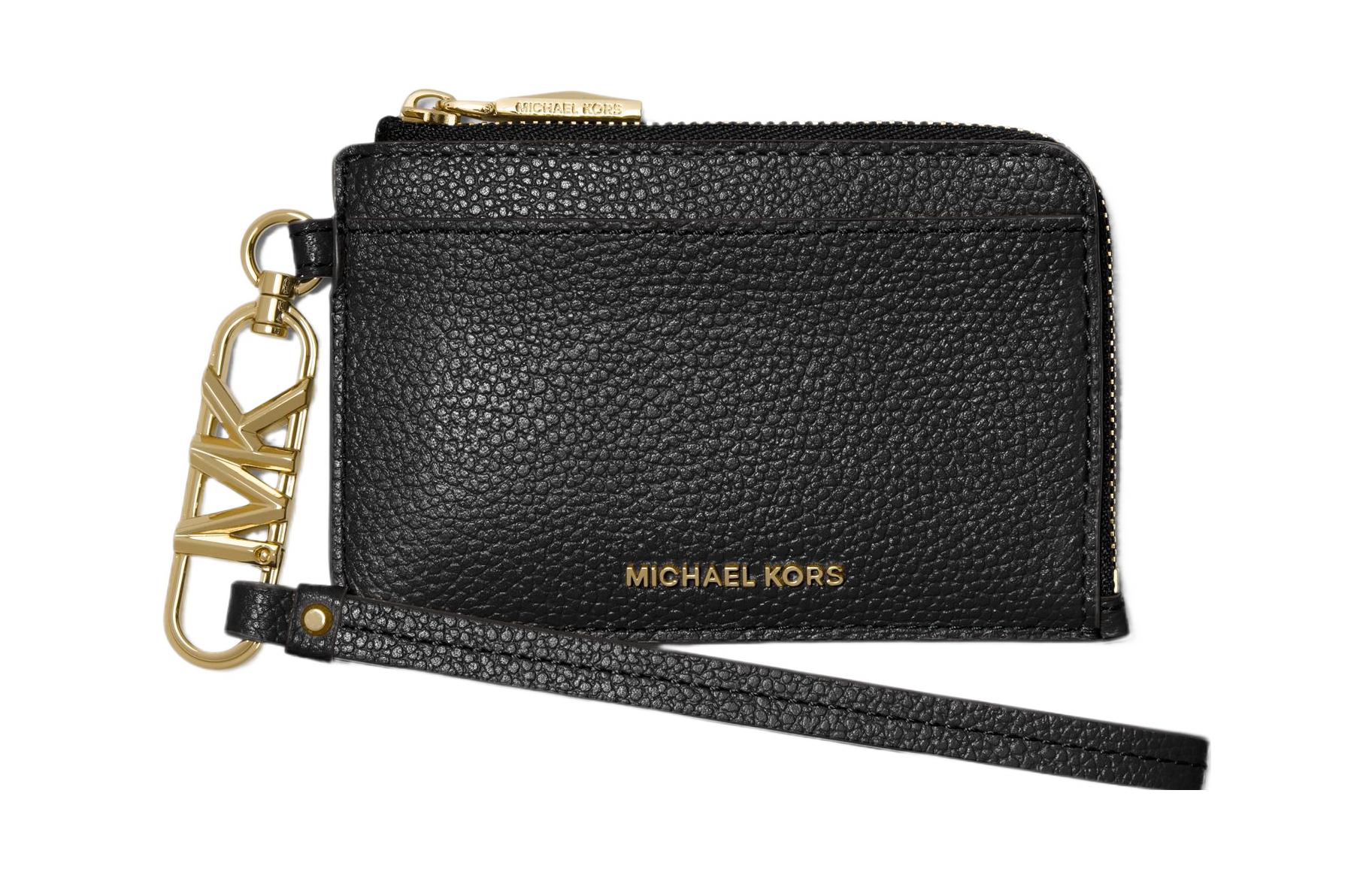 

Кожаный картхолдер Cow Leather Card Holder Trumpets женский черный MICHAEL KORS