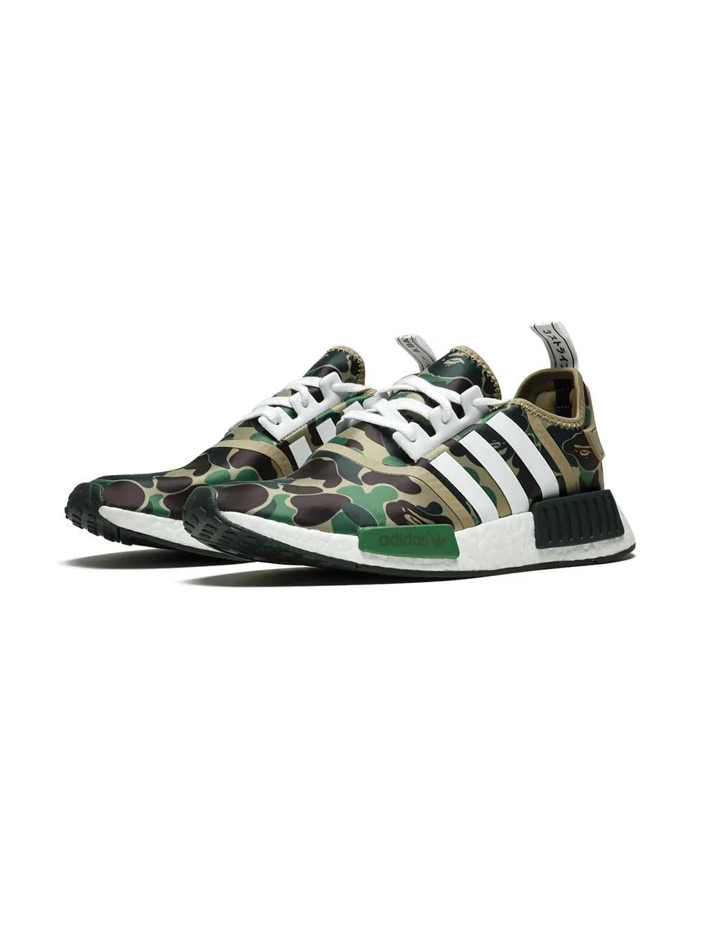 Кроссовки NMD_R1 из коллаборации с Bape adidas, зеленый — фото 2