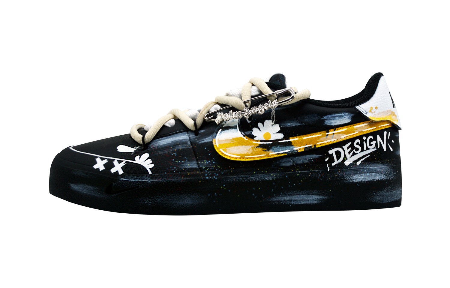 

Nike Кроссовки для скейтбординга Court Shot Ink Mystique Chrysanthemum с устойчивостью к истиранию мужские черно-желтые, цвет Black Yellow