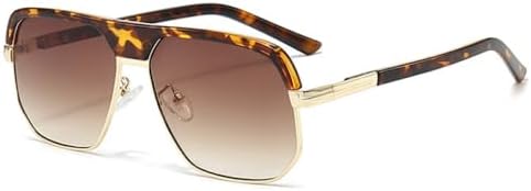 

Мужские солнцезащитные очки в стиле ретро, ​​квадратной формы, модные, с леопардовым градиентом, защита от ультрафиолета UV400, женские солнцезащитные очки MTZJH, Leopard Tea Gradient