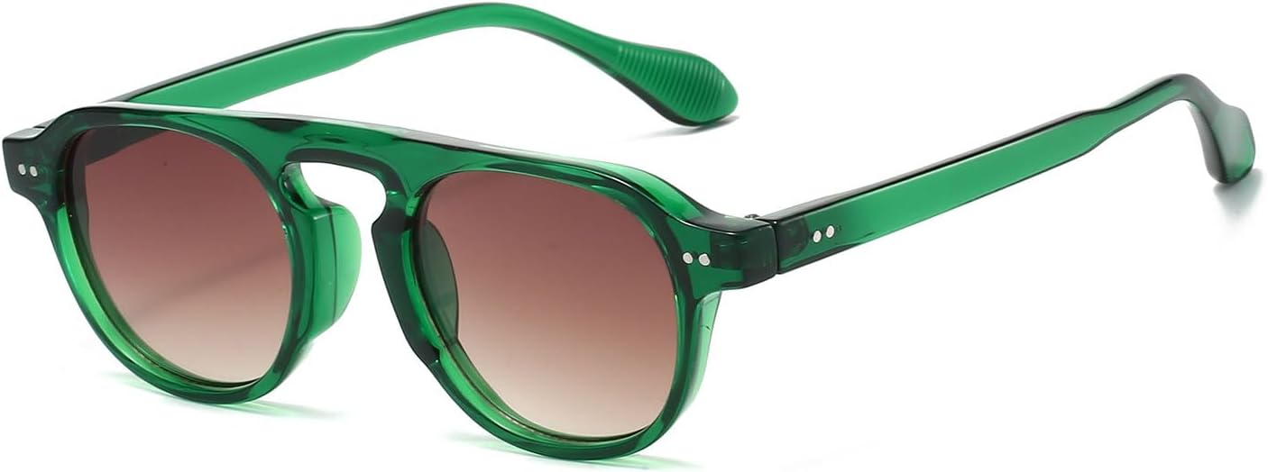 

Солнцезащитные очки YAMEIZE Retro Small Round для женщин и мужчин — классический стиль, винтажные круглые очки с защитой от УФ-излучения UV400 для использования на открытом воздухе, Clear Green Brown