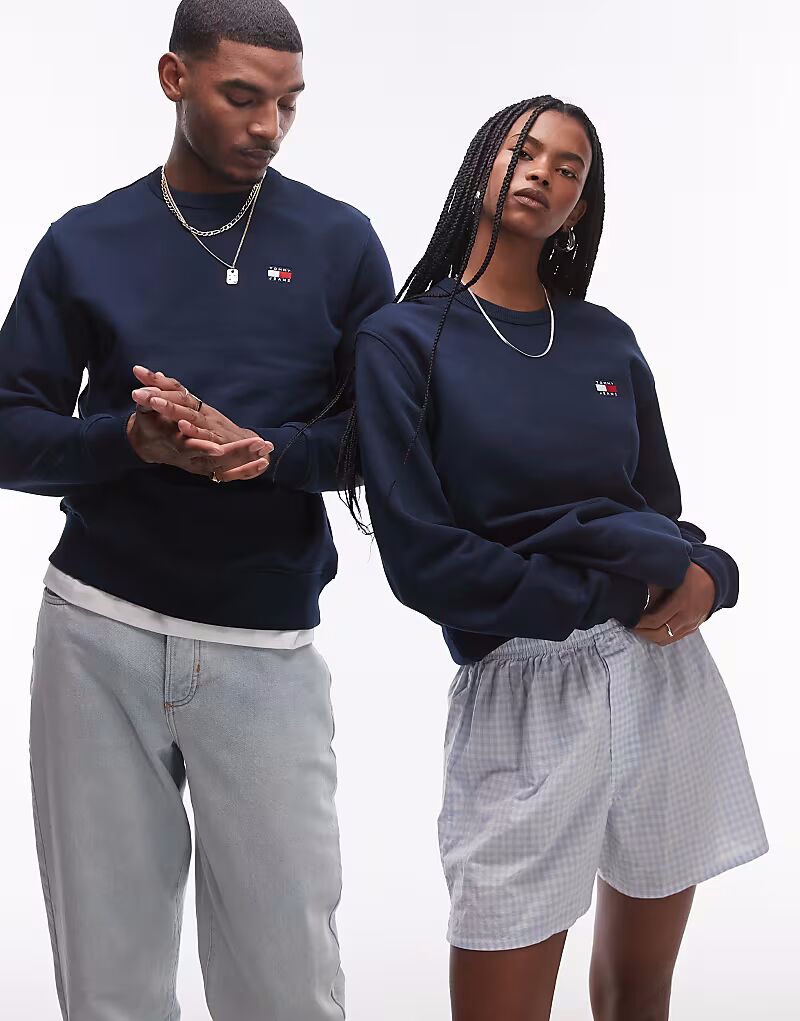 

Толстовка унисекс с эмблемой темно-синего цвета Tommy Jeans