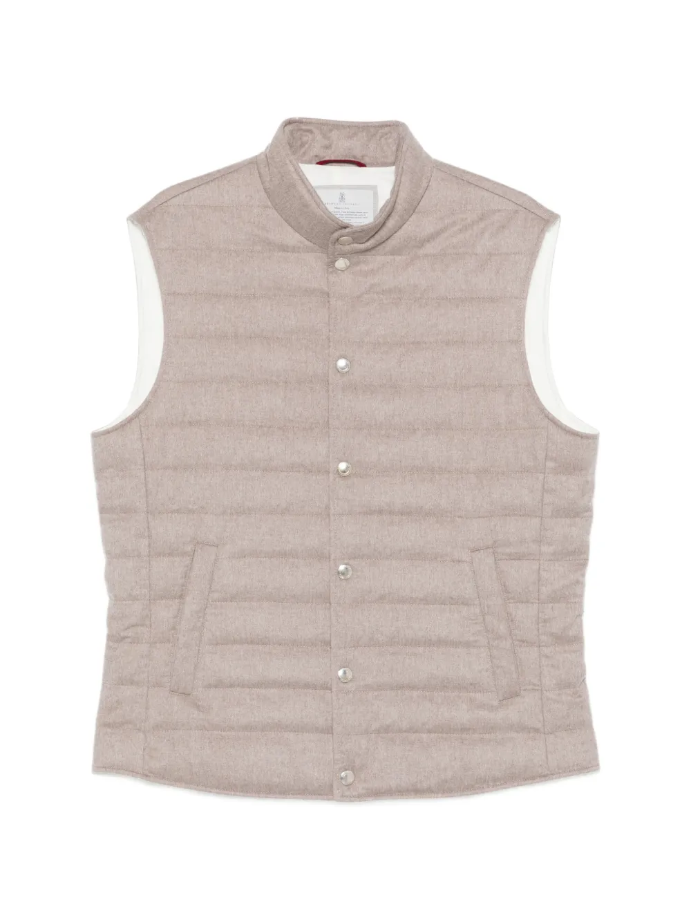 

Стеганое пальто на пуговицах Brunello Cucinelli, бежевый