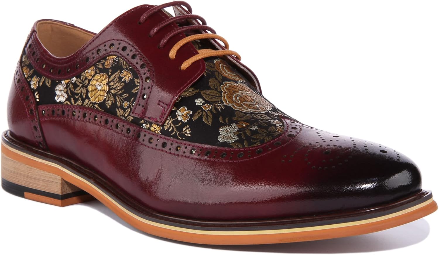 

Мужские кожаные туфли с шнуровкой и цветочным узором Ross от JUSTINREESS ENGLAND, верх из премиальной кожи, синий