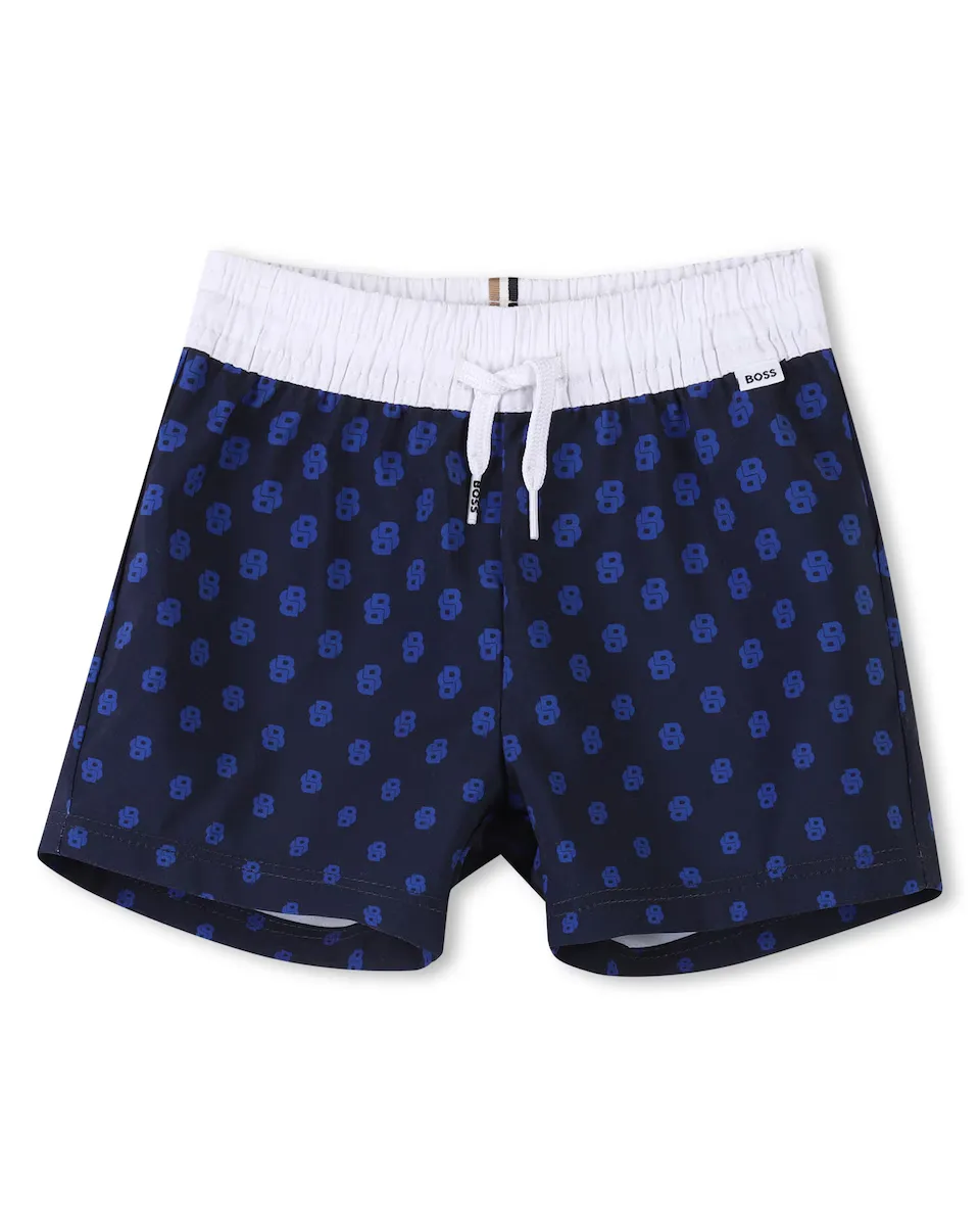 

Купальник для мальчика с черным микропринтом BOSS Kidswear, чёрный