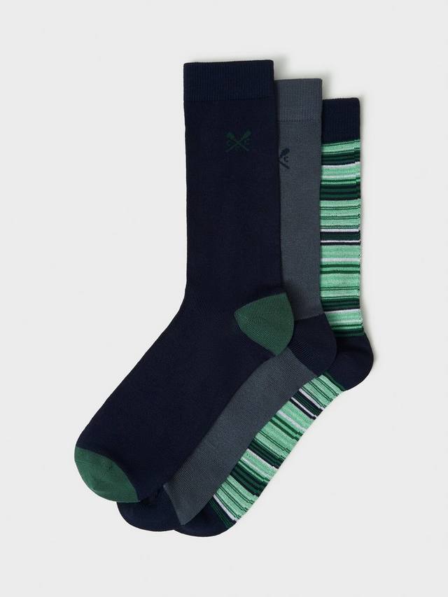 

Носки из бамбуковой смеси Crew Clothing, цвет Green/Navy/Grey