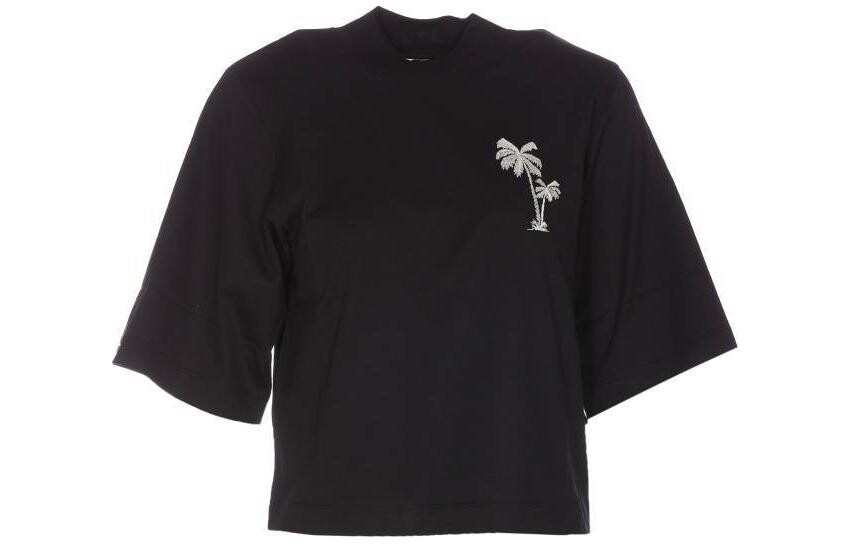 

Укороченная футболка с вышивкой пальмами Palm Angels