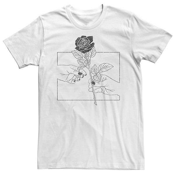 

Футболка с цветочным принтом Big & tall line rose hands floral line art Licensed Character