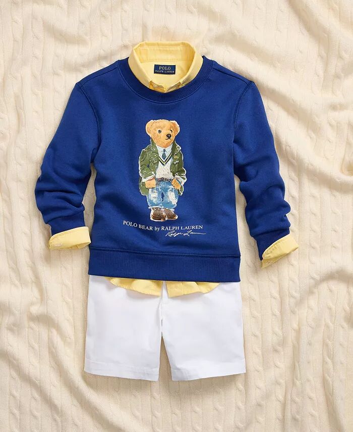 Короткие шорты из эластичного твила для больших мальчиков Polo Ralph Lauren, белый — фото 4
