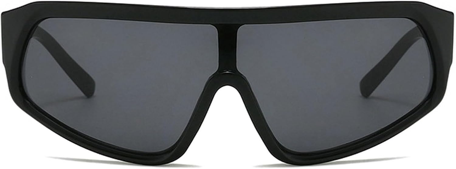 

Большие солнцезащитные очки-маска с облегающим эффектом для мужчин и женщин, модель 2025, роскошные цельные квадратные солнцезащитные очки, модные спортивные очки mincl, Black