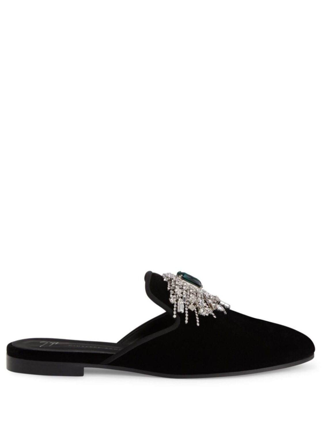 

Giuseppe Zanotti бархатные мюли Euphemiee с кристаллами, черный