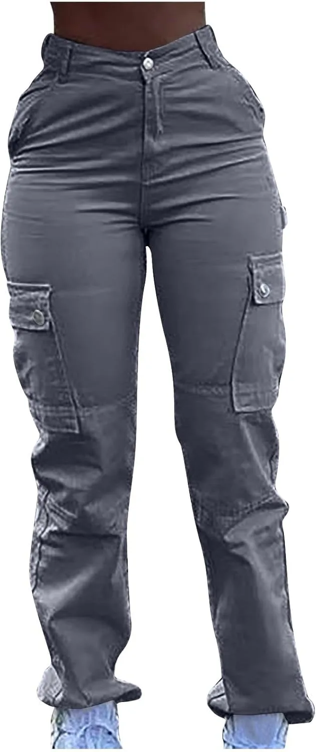 

Женские карго джинсы в обтяжку с высокой талией FZYLQY