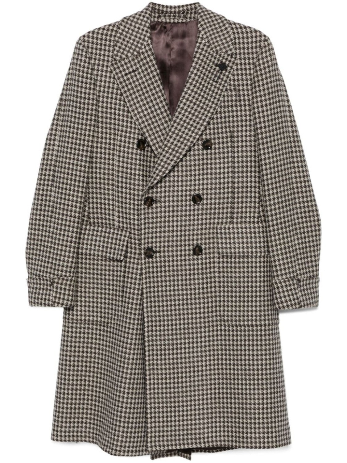 

Пальто в ломаную клетку Lardini, нейтральный цвет