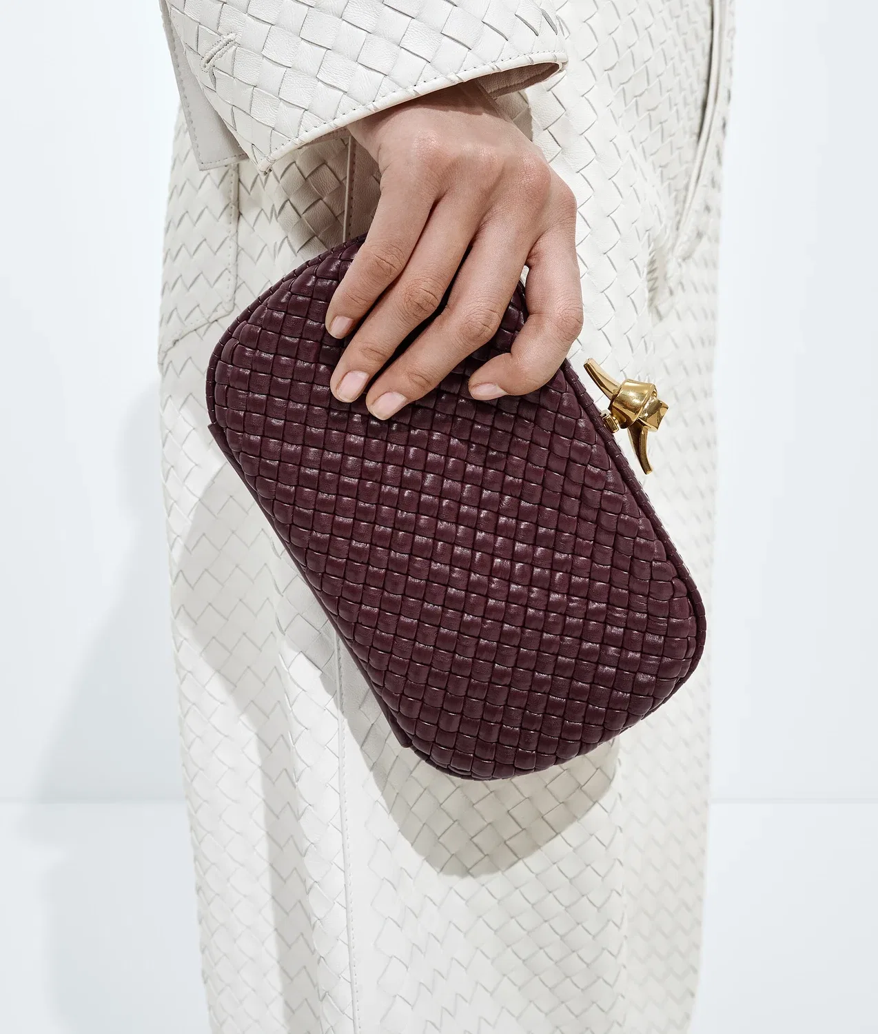 Мягкий Узел BOTTEGA VENETA, бордовый — фото 2