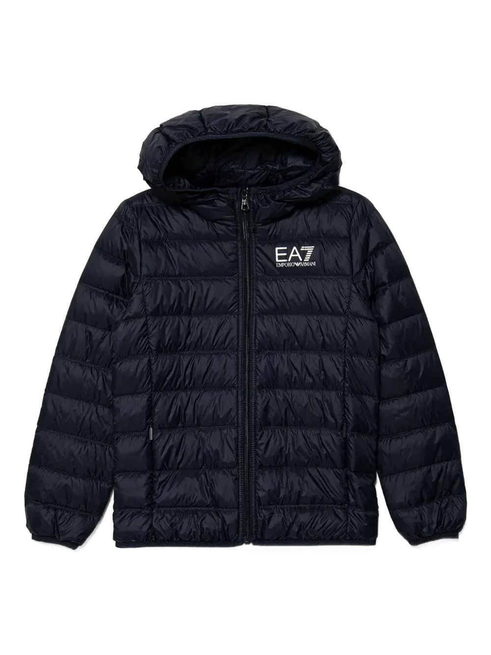 

Пуховик с логотипом Ea7 Emporio Armani, синий