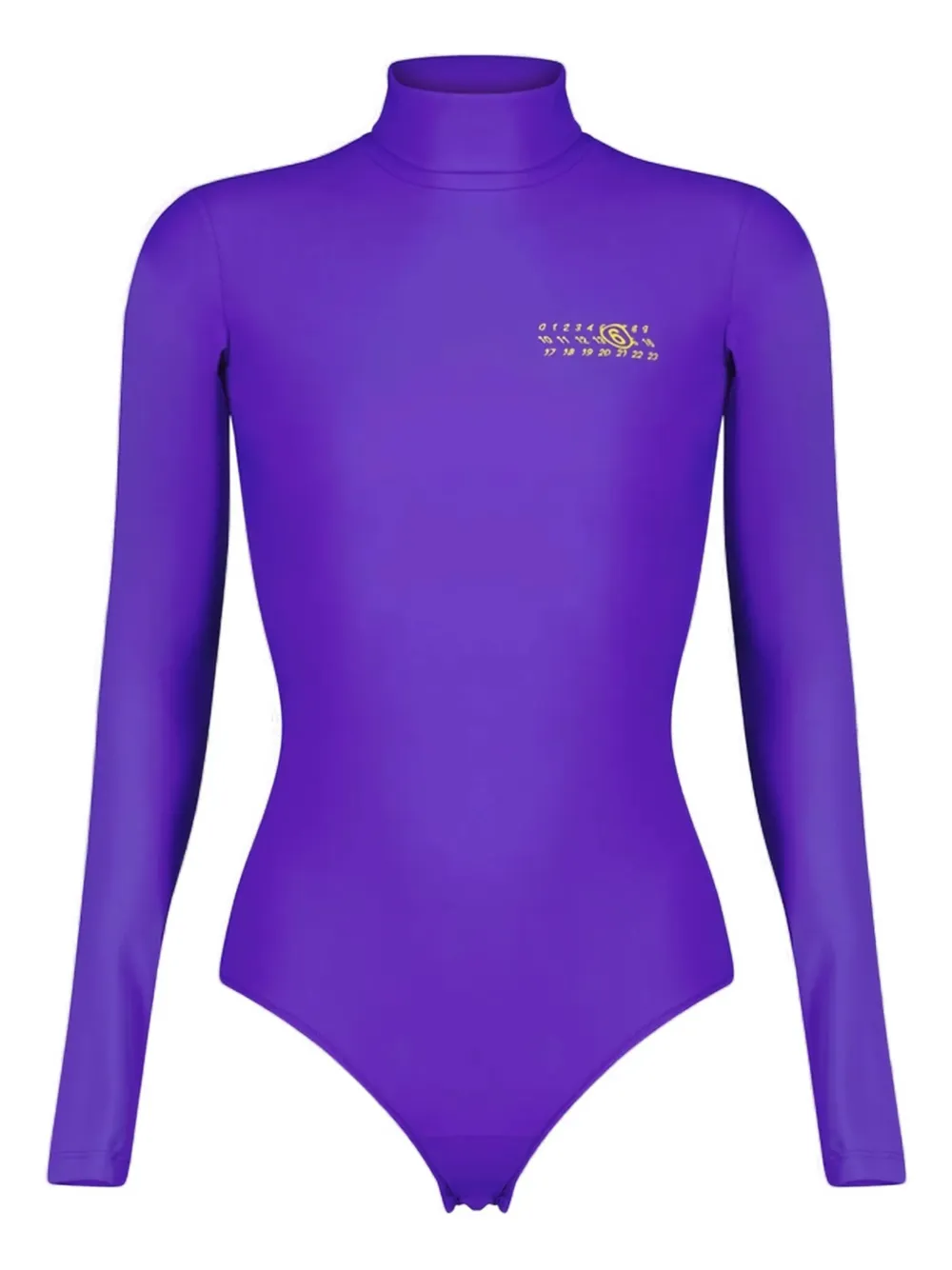 

Боди с высоким воротом и графическим принтом MM6 Maison Margiela, фиолетовый