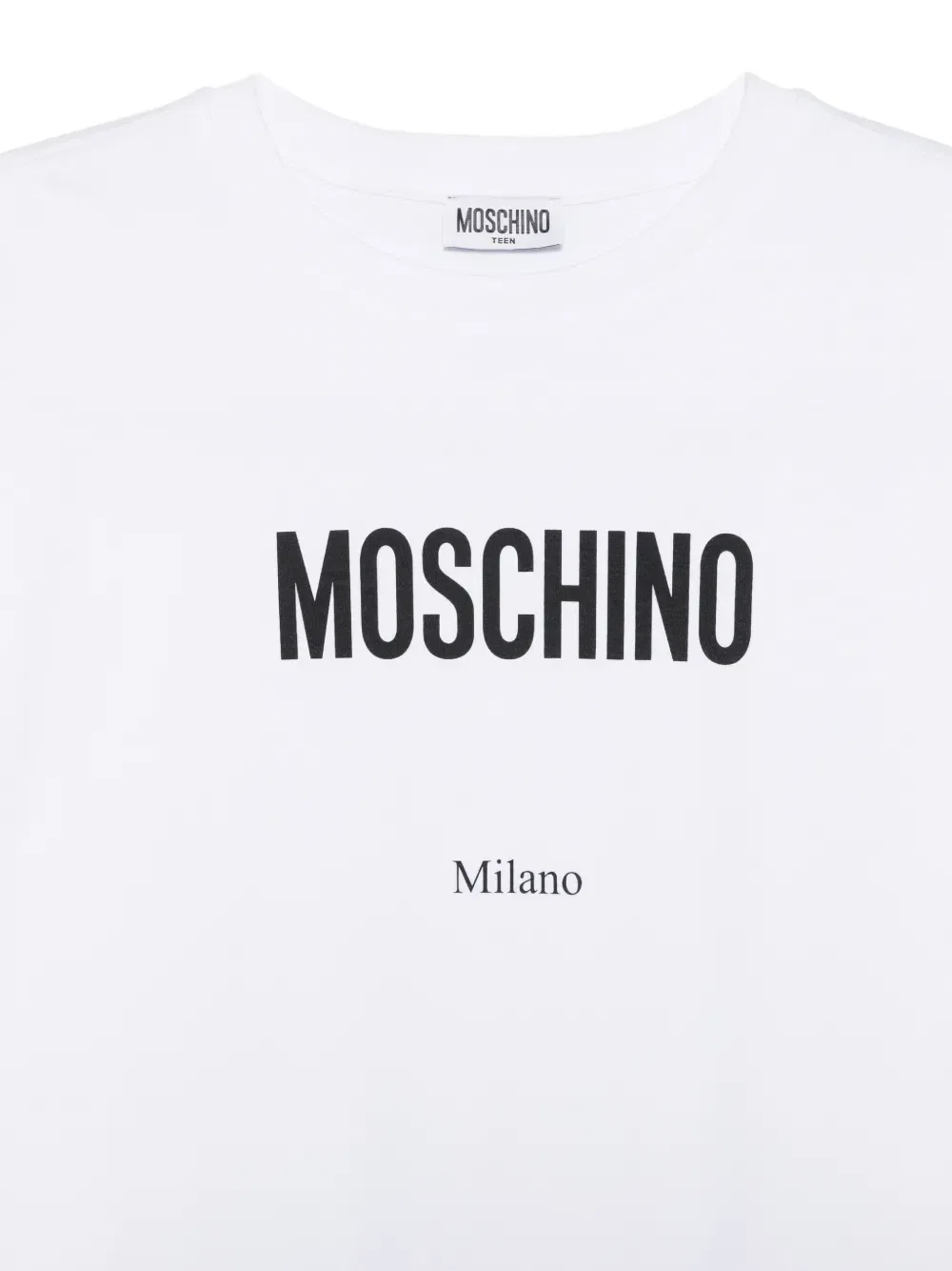 Хлопковая футболка Moschino Kids, белый — фото 3