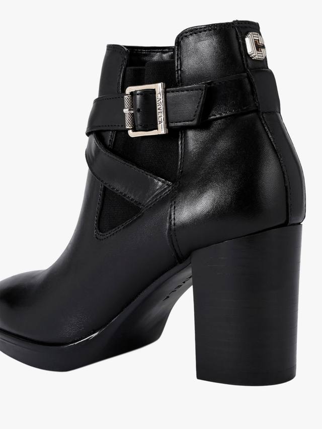 Серебряные ботинки Silver2 на пряжках из кожи до щиколотки Carvela, Black — фото 4