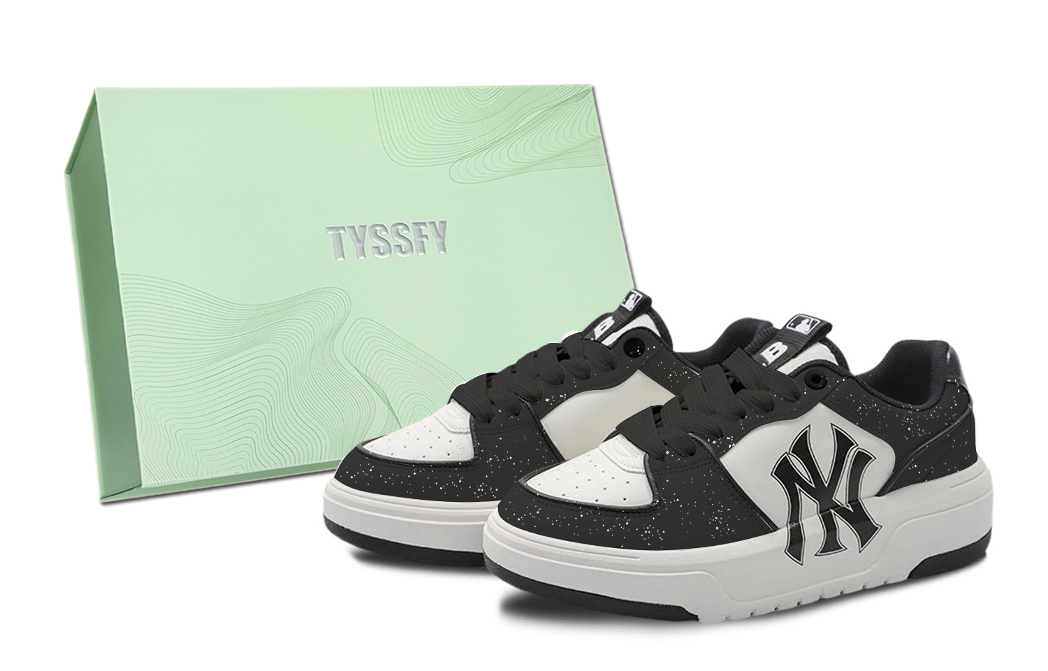 

MLB Chunky Liner Starry Sky Arts Abrasion Resistant Breathable Low top Skateboard Shoes Unisex Black White