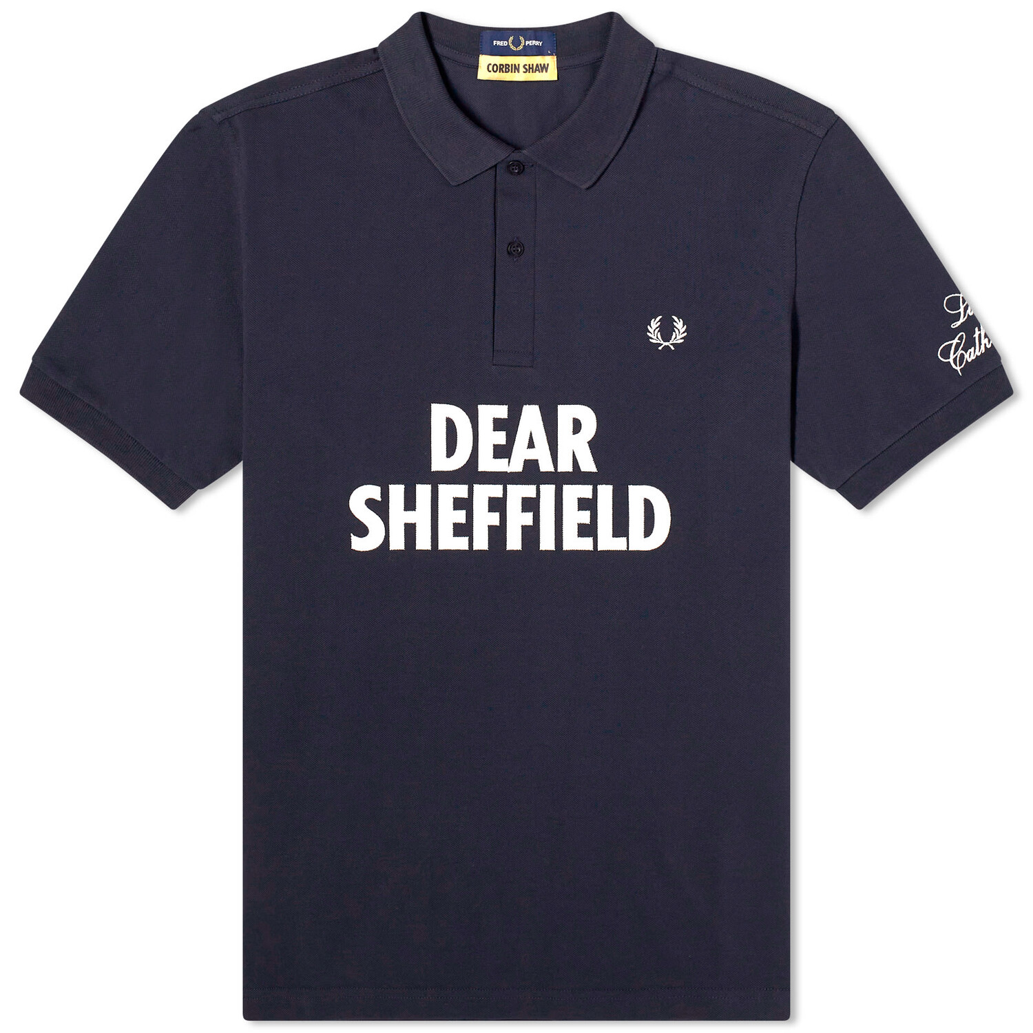 

Поло Fred Perry X Corbin Shaw Dear Sheffield Polo, темно-синий