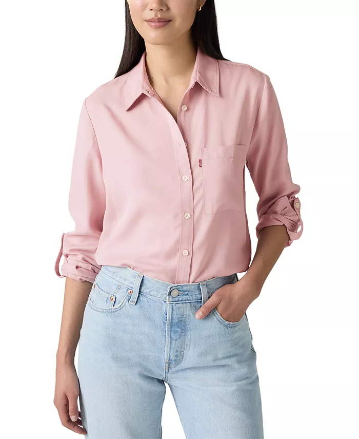 

Женская рубашка Darlene с воротником и пуговицами спереди Levi's, розовый