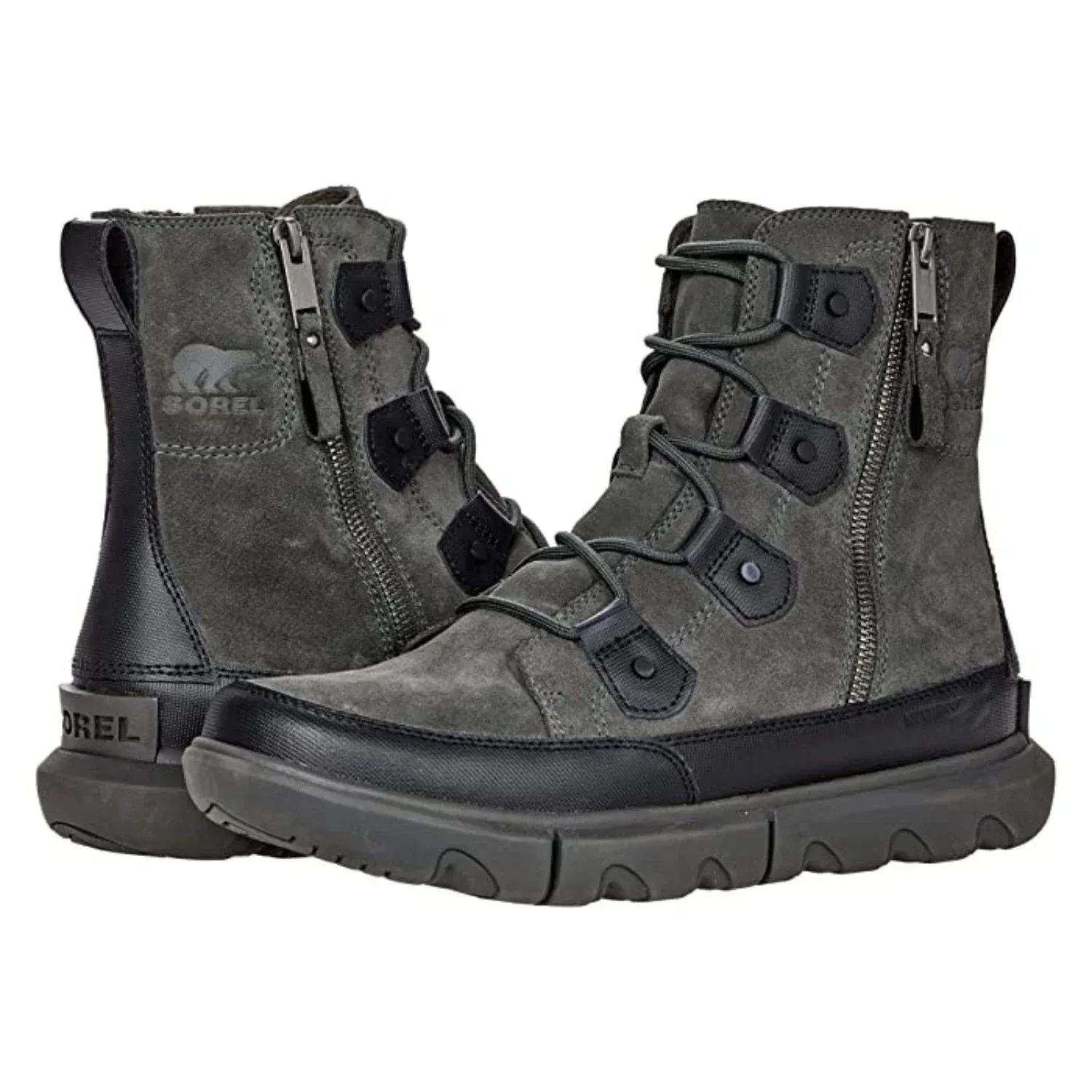 Мужские ботинки Sorel Explorer 2004651-010, черные, с двойной молнией, водонепроницаемые, до щиколотки, RHS7352 — фото 4