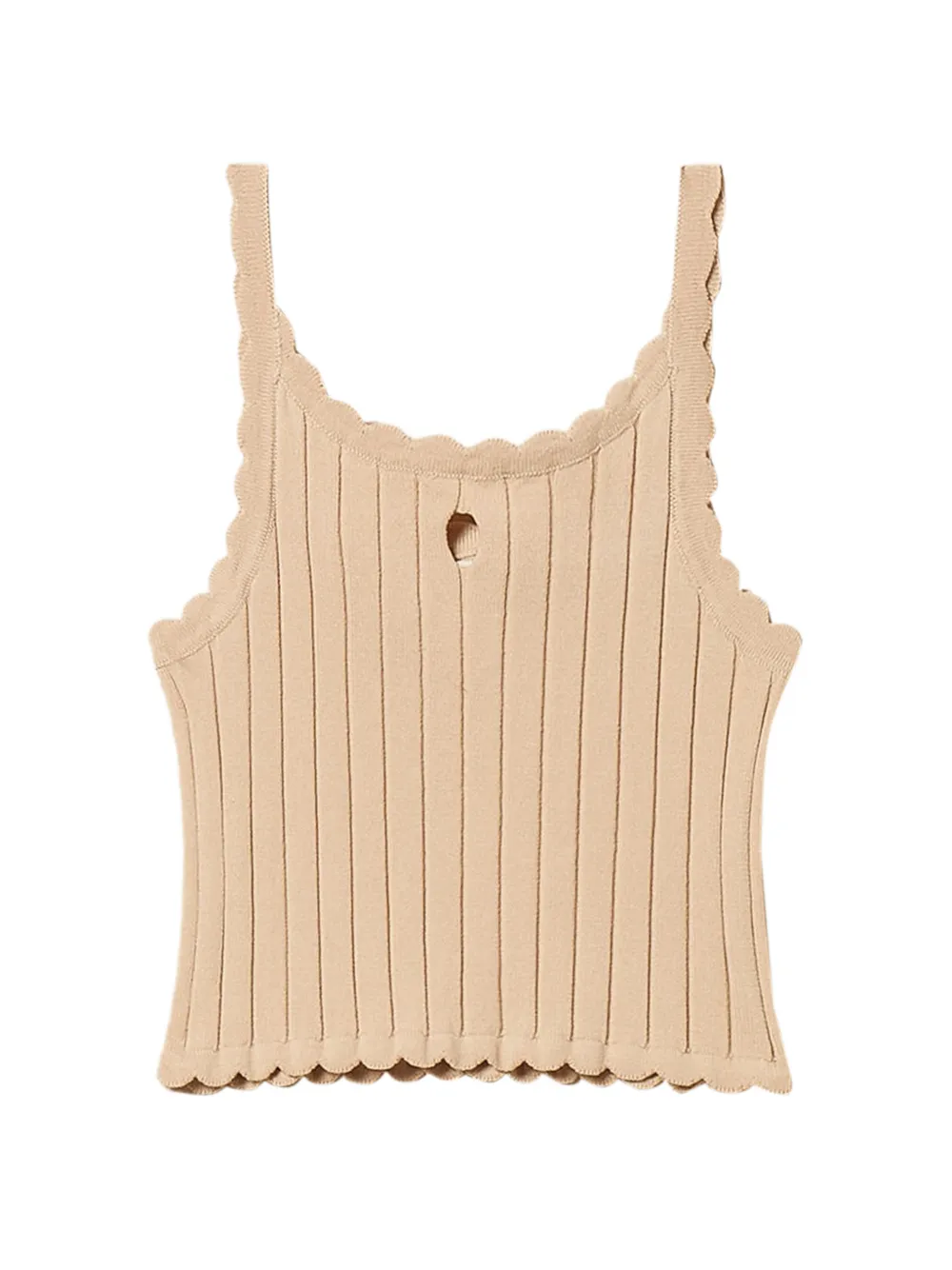 

Топ с фестонами Twinset Kids, бежевый