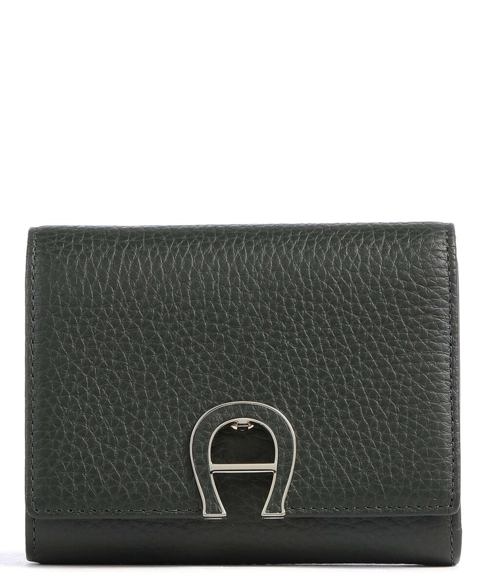 

Модный кошелек из зерненой яловой кожи. Aigner, зеленый
