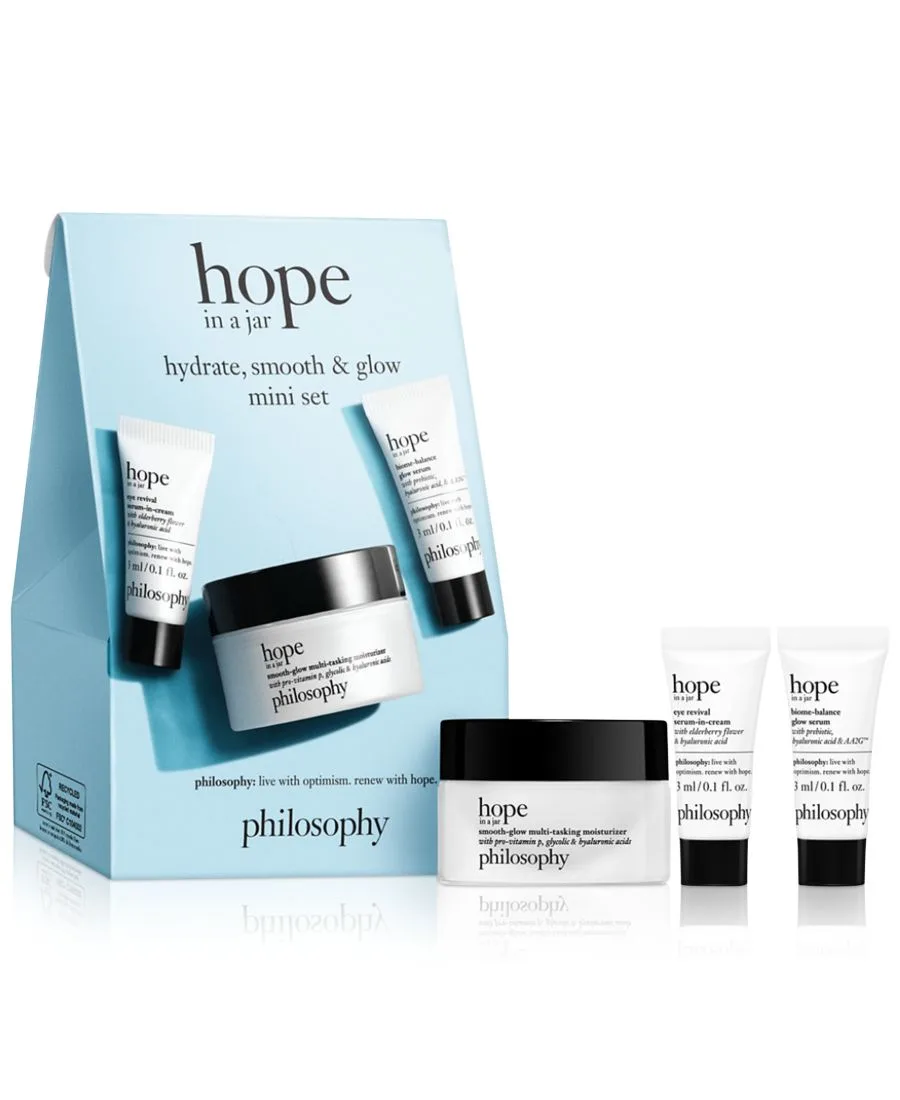Philosophy Набор из 3 мини-средств Hope in a Jar: увлажнение, разглаживание и сияние кожи