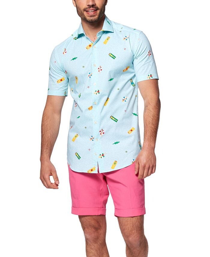 

Мужская спасательная рубашка для бассейна с короткими рукавами OppoSuits, синий
