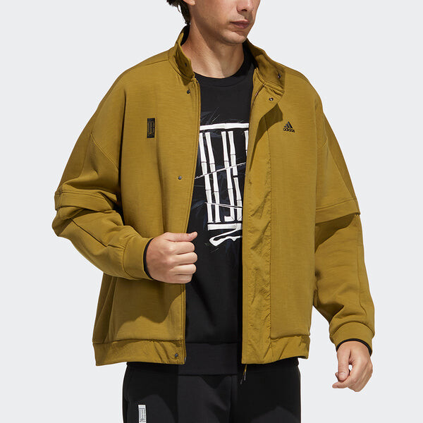 Куртка Men's adidas Wj Kn Mid Martial Arts Series Logo Sports Jacket Earthy Yellow, желтый — фото 4