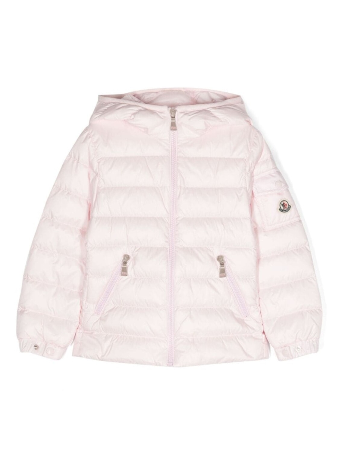 

Moncler Enfant пуховик с капюшоном, розовый