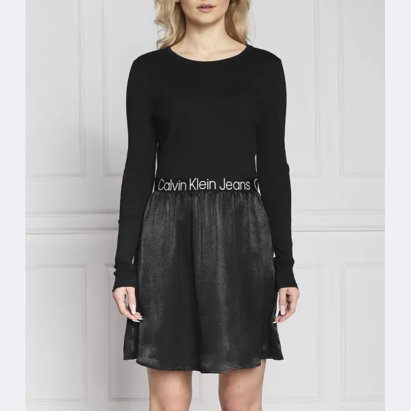 

Эластичное платье с логотипом Calvin Klein, черный