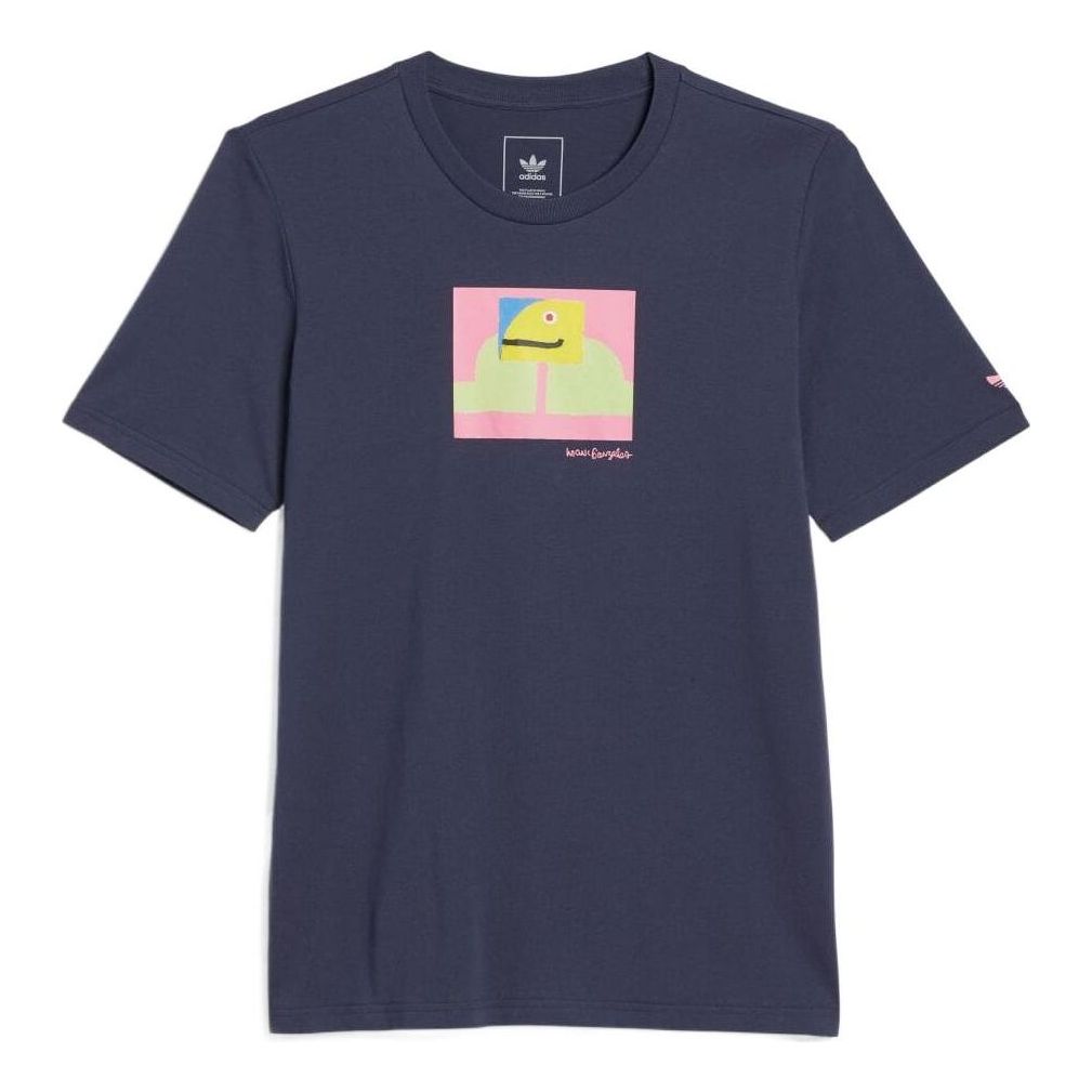 

Футболка Men's adidas Chest Colorblock Pattern Printing Round Neck Short Sleeve Purple T-Shirt HM9248