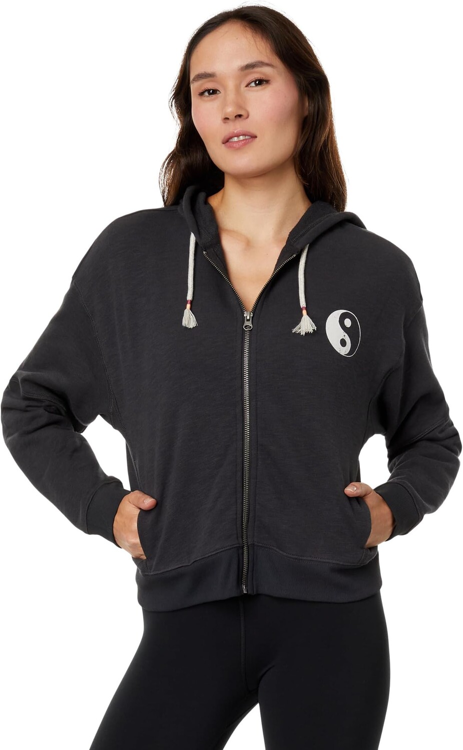 

Толстовка Spiritual Gangster Ying Yang Slub Terry Hana Zip, цвет Vintage Black