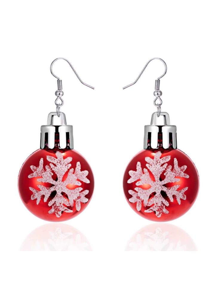 

Bungsa Серьги-гвоздики серебряно-красного цвета