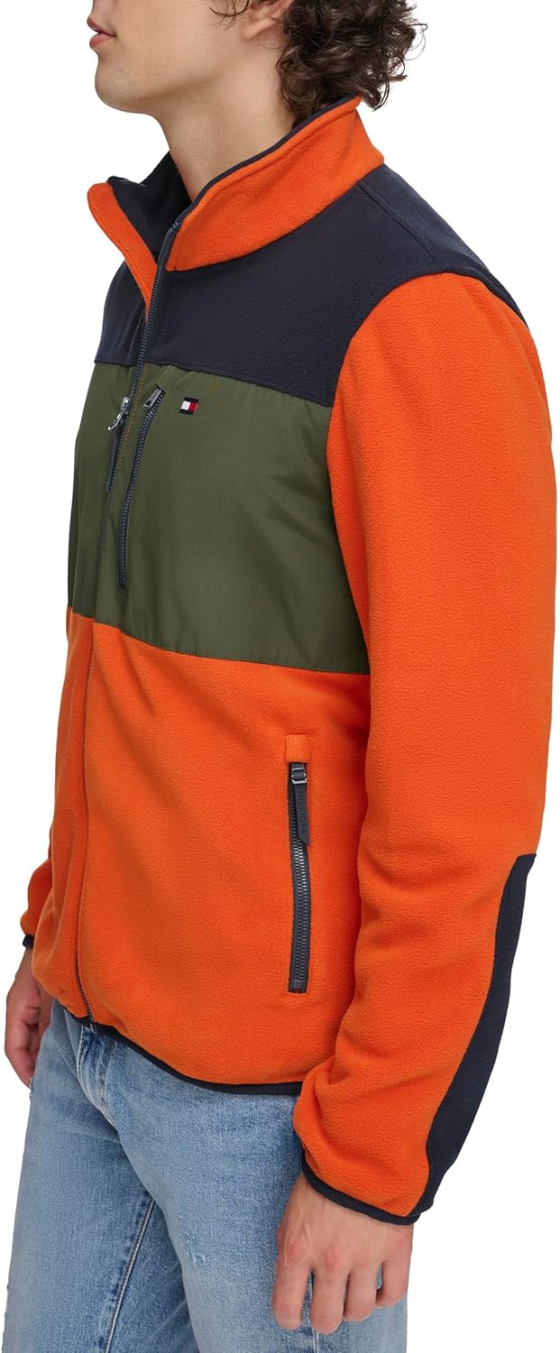Мужская флисовая куртка Tommy Hilfiger на молнии спереди, Sea Green/Cha Melange — фото 3