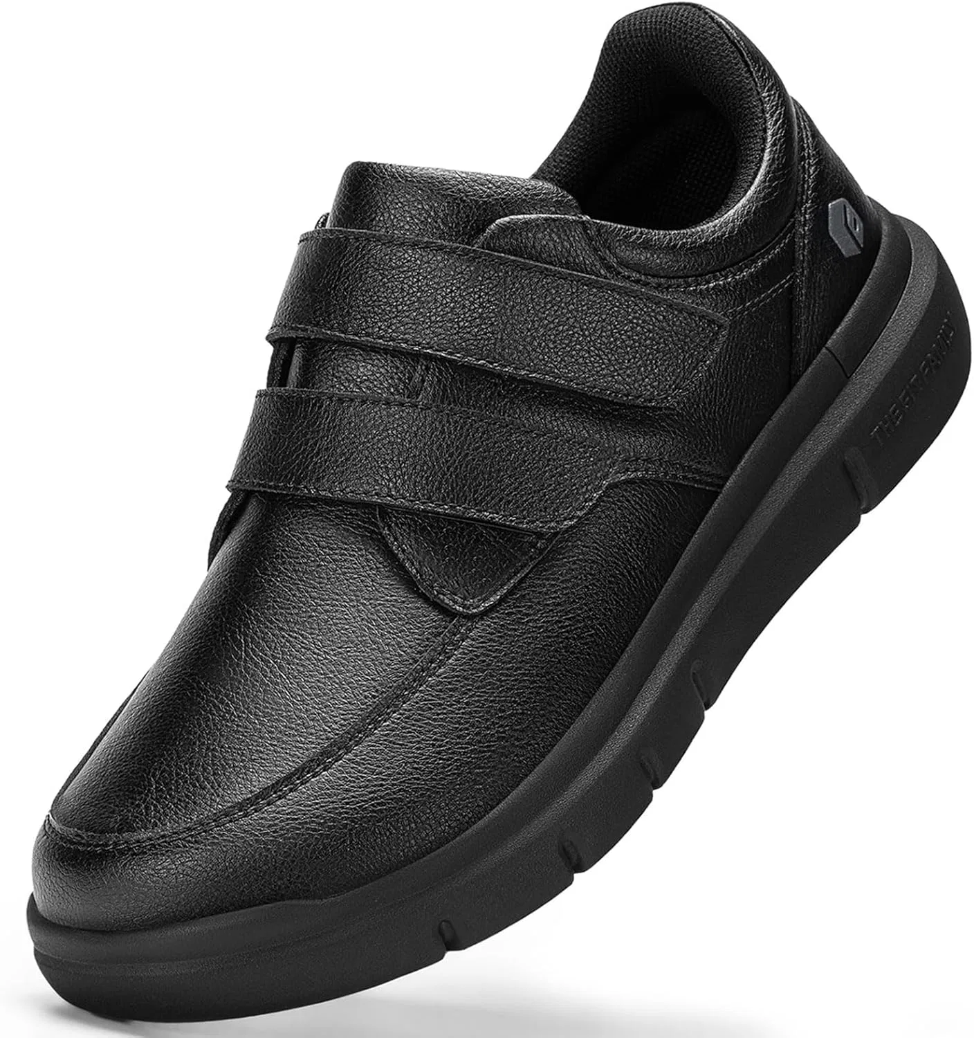 Мужские кожаные туфли FitVille Extra Wide с застежкой, повседневная обувь, деловая обувь, удобные кроссовки, легкие повседневные тапочки, обувь для ходьбы для широкой стопы, размер 40-50, Black