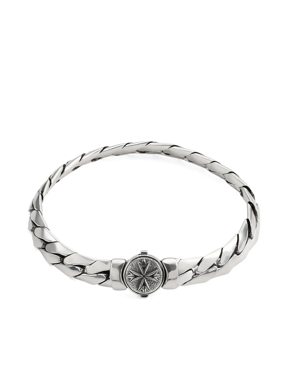 

Браслет с логотипом и плетением "елочка" Emanuele Bicocchi, серебристый