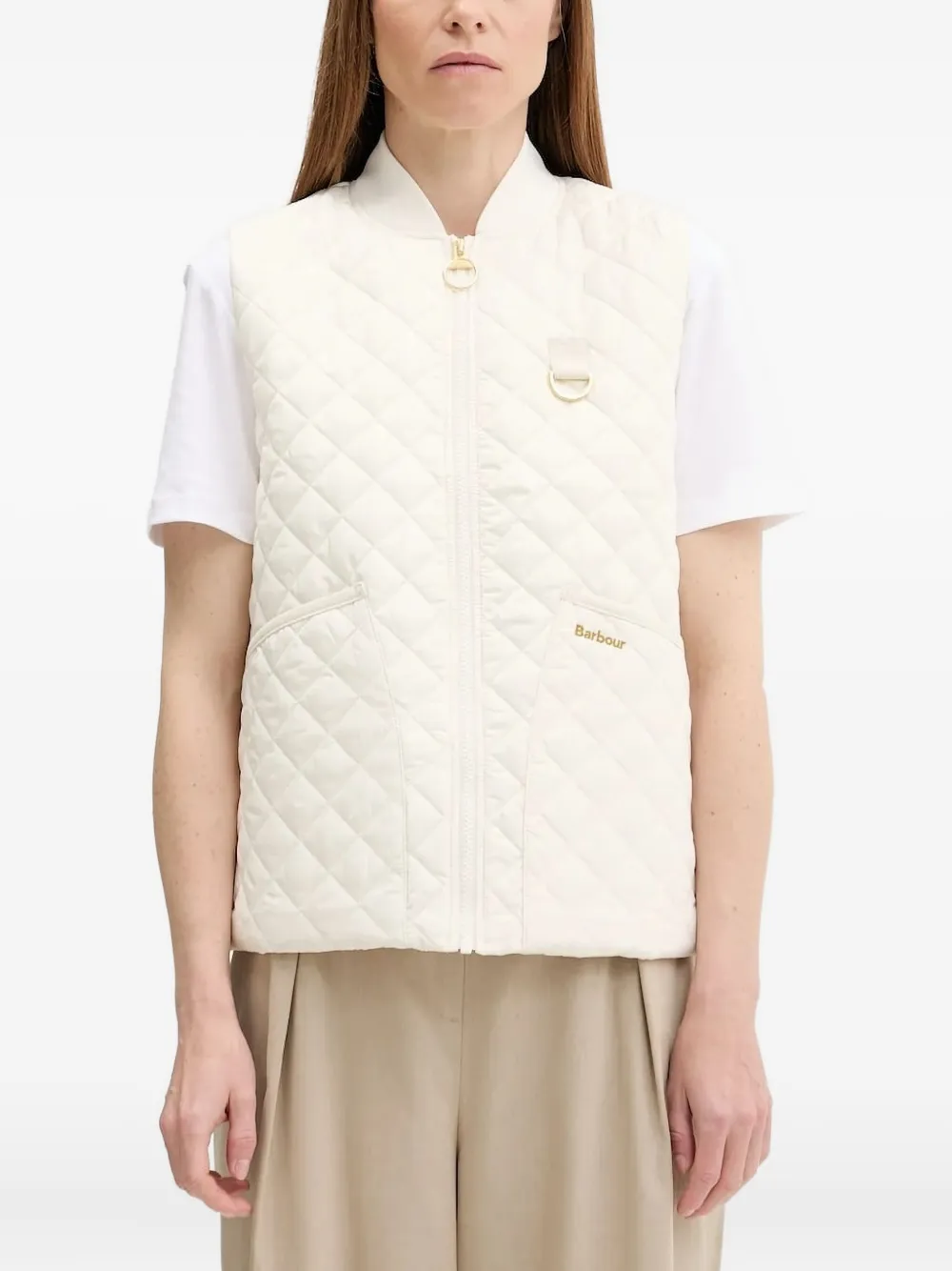 

Стеганый жилет на молнии спереди Barbour, нейтральный