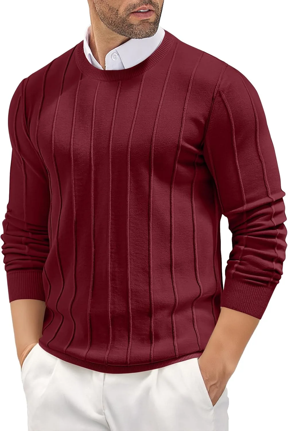 

COOFANDY мужской свитер с длинным рукавом и воротником-гольф