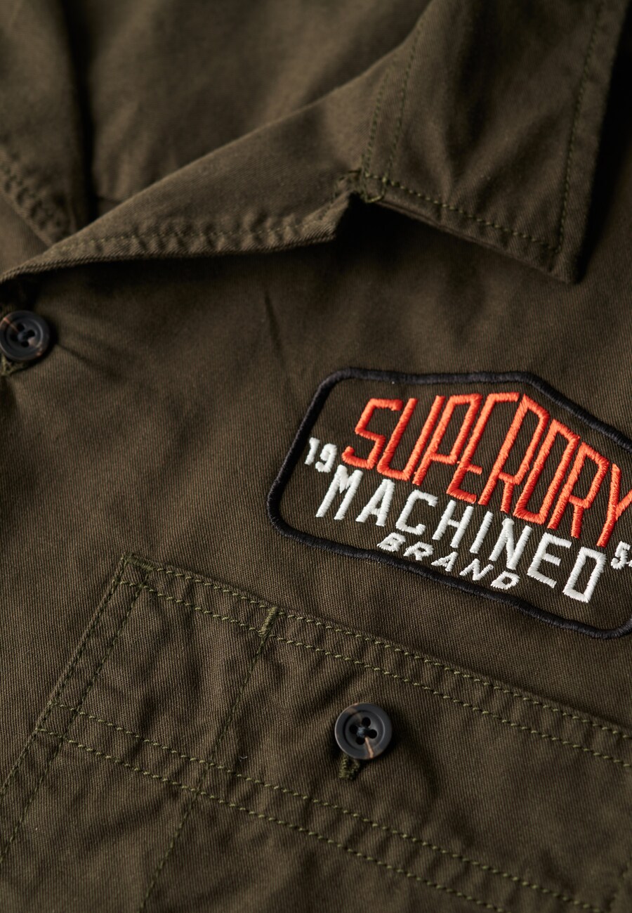 Рубашка на пуговицах классического кроя Superdry, оливковый — фото 4